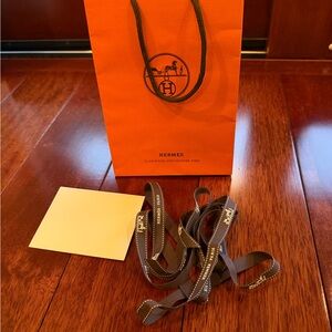 Orange Gift Bag with Brown Ribbon